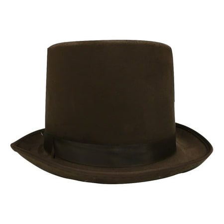 Steampunk Willy Wonka Brown Suede Bell Topper Top Hat Adult Costume Accessory