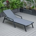 thumbnail image 6 of LeisureMod Marlin Modern Black Aluminum Outdoor Patio Chaise Lounge Chair With Arms Set of 2 with Square Fire Pit Side Table Perfect for Patio, Lawn, and Garden (Dark Grey), 6 of 21