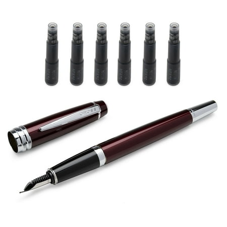 Cross Bailey Red Lacquer Fountain Pen with Refills (Medium (Best Travel Fountain Pen)