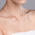 thumbnail image 2 of Gem Stone King 18K Rose Gold Plated Silver Simulated White Opal Pendant Necklace for Women | 0.75 Cttw | Gemstone October Birthstone | Round Cabochon 4MM | With 18 inch Chain, 2 of 4