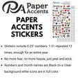 thumbnail image 2 of Detalles de papel Calcomanía del calendario Mes y números Elementos esenciales del planificador de color grande Calcomanías del planificador mensual Las calcomanías del calendario incluyen números de, 2 of 5