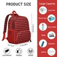 thumbnail image 6 of Red and Black Checkered Backpack Backpack for School,Cute School Bag,Schoolbag with Adjustable Shoulder Straps & Padded Back,13.8"x11.4"x6", 6 of 6