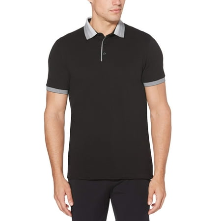 Mens Organic Pique Polo - Perry Ellis Men's Cotton Pique 3 Button Polo Shirt