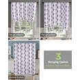 thumbnail image 4 of Purple Grey Tie Up Curtains for Kitchen Bathroom Bedroom Windows 63 Inch Length, Modern Geometric Striped Art Balloon Drape Curtains Shade Rod Pocket Drapery Curtain Panel, 46"x63", 4 of 7