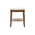 thumbnail image 6 of Linon Martha 25" Backless Counter Stool, Walnut Finish with Ivory Linen Fabric, 6 of 9