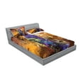 thumbnail image 2 of Ambesonne Colorful Fitted Sheet & Pillow Sham Set, Prometheus Cave View, Queen, Multicolor, 2 of 2
