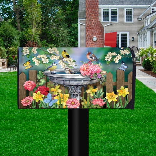 Briarwood Lane Birdbath in Bloom Mailbox Cover - Thumbnail 5