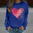 thumbnail image 5 of YueHuiYing Women's Oversized Hoodless Sweatshirt with Heart-Shaped Letter Print Crew Neck Long Sleeve Spring/Summer Valentine's Day Fashion Comfort Top, 5 of 9