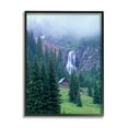 thumbnail image 2 of Stupell Industries Forest Cabin Waterfall Fog Landscape Photography White Framed Art Print Wall Art, 2 of 5