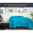 thumbnail image 2 of Twin Comforter Solid Turquoise Blue 300 GSM Plush Siliconized Microfiber Fill Duvet Insert With 1000 Thread Count Egyptian Cotton Shell Fluffy Soft with Premium Piping & Matching Pillowcases, 2 of 8
