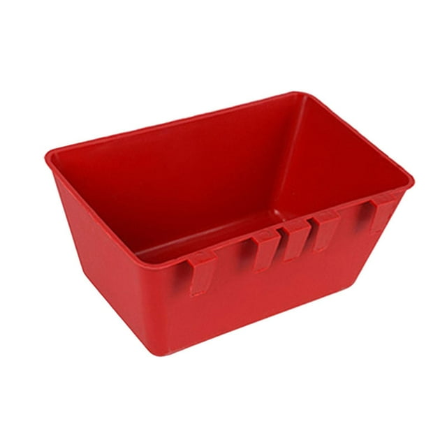 Milaget Hanging Fence feed Trough Versatile Livestock feed Trough Water Bucket Goose Turkey Water Trough Poultry Feeding Container Red