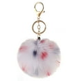 thumbnail image 1 of Pom Pom Keyring Faux Fur Decorative Fuzzy Ball Keychain Bag Charm for Women, 1 of 10
