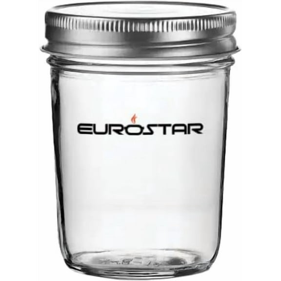 EUROSTAR GMJ8RM 8oz Regular Mouth Mason Jars, 12-Pack