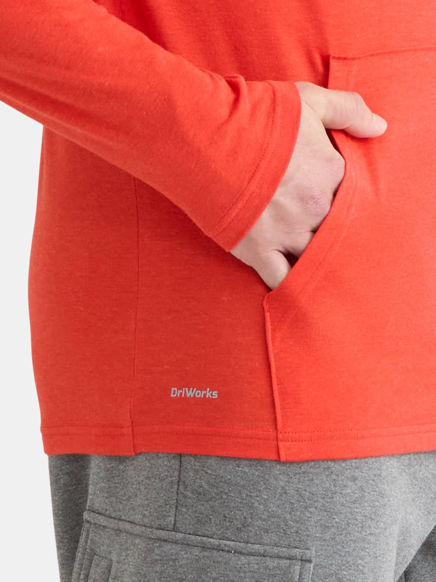 Athletic Works Men's Tri Blend Long Sleeve T-Shirt Hoodie, Sizes S-3XL