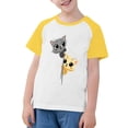 thumbnail image 6 of Feancey Toddler Summer T Shirts Kids Boys Girls Cat Print Cute Tops Raglan Short Sleeve Graphic Tees Loose Fit Crewneck Tshirts Sales Today Yellow 11 Years, 6 of 7