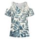 thumbnail image 4 of Camisas de Manga Corta para las Mujeres Blusa de Cuello Redondo de Impresión Casual, Top de Algodón de Imitación Ligero para el Hogar, el Uso Diario Y las Cuatro Estaciones, 4 of 4