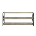 thumbnail image 4 of 60" X-Frame Metal and Wood Console Table in Reclaimed Barnwood Brown, 4 of 8
