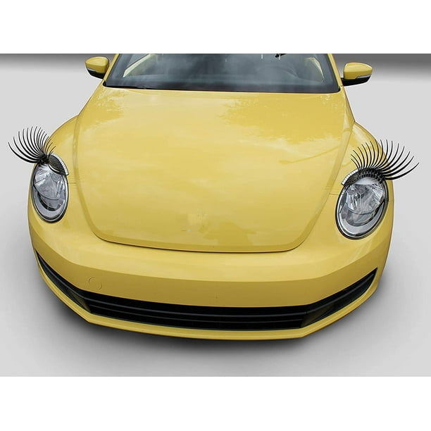 Car Headlight Sticker False Eye Lash Sticker,Cute Car Eyelashes Funny Eyelashes  Auto Head Lamp Decoration Decals 2PCS for VW Volkswagen Beetle BMW (2PCS) 