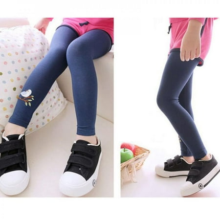 

Autunm Korean Version Children Baby Girls Leggings Embroidered Bird Girls Long Pants