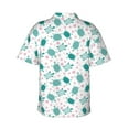 thumbnail image 3 of Uemuo Sea Turtle Printed Regular Fit Short Sleeve Casual Hawaiian Shirt for Men,Aloha shirt,Tropical shirt,Floral print shirt,Vacation Beach shirt-, 3 of 9