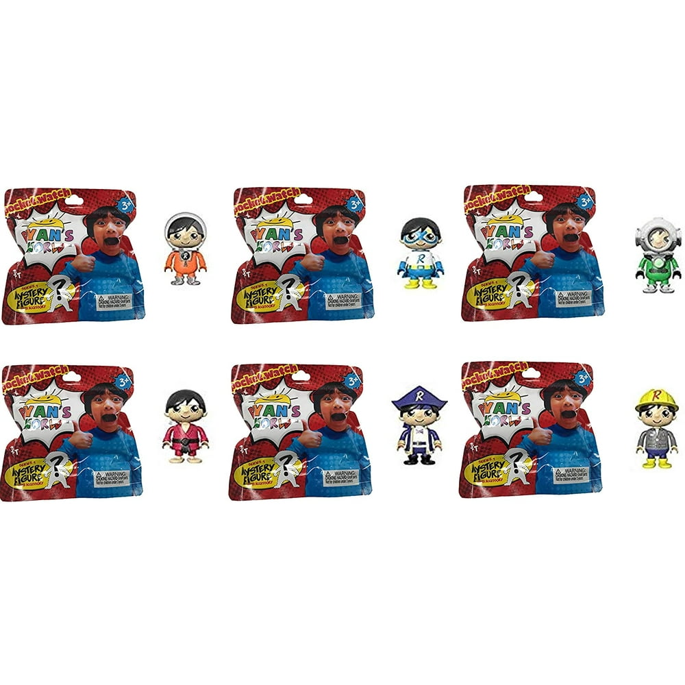 RYAN'S WORLD 6 Pack Figurine Surprise Pack - Includes 6 Random
