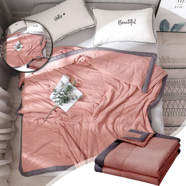 Dvruxg Lightweight Fall Quilt, Double-Sided Cold Effect Autumn Cooling Comforter, Machine Washable Breathable Cooling Quilt for All Season