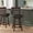 Espresso/Black, variant on Flash Furniture Commercial Grade Wood Classic Ladderback Swivel Counter Height Barstool with Padded Black LeatherSoft Seat, Antique Oak
