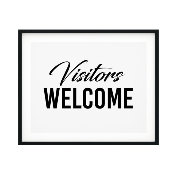 Visitors Welcome 11 x 14 UNFRAMED Print Business & Events Decor Wall Art