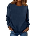 thumbnail image 2 of Women's Round Neck Print Comfortable Long Sleeve Hoodie Top For Daily Casual, 2 of 9