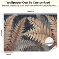thumbnail image 3 of Peel and Stick Wallpaper Canvas Vintage Botanical Leaf Dark Plant Ferns Leaves Delicate Lines Organic Modern Art Wall Mural Decor Self Adhesive and Removable 100in x 144in, 3 of 8