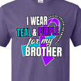 thumbnail image 4 of Inktastic Suicide Prevention I Wear Teal and Purple for My Brother T-Shirt, 4 of 5