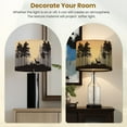 thumbnail image 4 of Lamp Shades Set of 2 Easy Assembly Realistic landscape coniferous forest pine tree morning retro sky Deer Drum Lampshades for Table Lamps Floor Lamps Pendant Light 13"x13"x10" Replacement Lamp Shade, 4 of 8