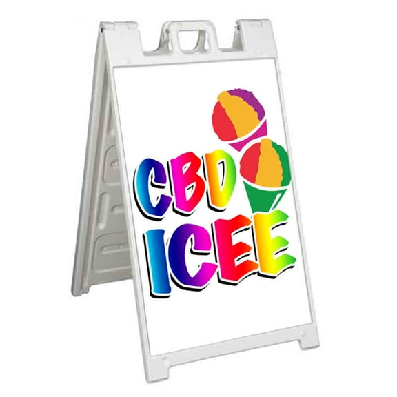 CBD Icee (24" X 36") Standard A-Frame Signicade, Includes Decal Applied To Stand
