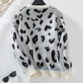 thumbnail image 5 of Amidoa Long Sleeve Trendy Sweaters for Women 2025 Beige Pullover Leopard Fall Knit Sweaters Womens Cardigan Sweaters S, 5 of 5