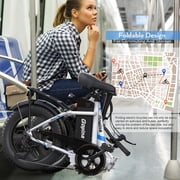 Vivi Electric Bike 16 x 3.0 Fat Tire Electric Bike 48V 350W Adult Folding Electric Cruiser Bike Step-Through Electric Bike 19.8MPH Commuter Electric Bike, UL2849 Certified