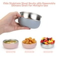 thumbnail image 3 of 4 pack Baby Bowls, 5 Inches Wide Stainless Steel Bowls for Kids with Removable Colorful Silicone Sleeve, Unbreakable Toddler Bowls for Soup, Cereal, Yogurt, Snacks..., 3 of 7
