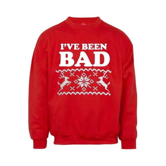 Mens I've Been Bad Ugly Christmas Ugly Sweatshirt - Red - 4X-Large