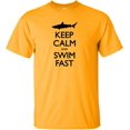 thumbnail image 1 of Adult Keep Calm And Swim Fast Funny Shark Lovers T-Shirt, 1 of 1