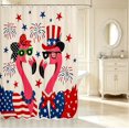 thumbnail image 2 of Erosebridal Kawaii Flamingo Animals Shower Curtain 72Wx72L,Cute Tropical Bathroom Curtain,White Blue, 2 of 5