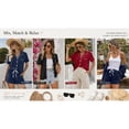 thumbnail image 4 of UVN Pajamas Sets for Women Button Down Short Sleeve Tops and Drawstring Shorts 2 Piece Lounge Set, 4 of 8
