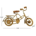 thumbnail image 3 of 11" x 8" Gold Metal Bike Sculpture with Wood Accents, by DecMode, 3 of 9