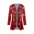 thumbnail image 6 of Women's Fashion Christmas Print Jacket, Long Sleeve Casual Cardigan Coat for Everyday Wear and Comfortable Outfits,Wine,XL, 6 of 6