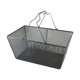 thumbnail image 1 of Cesta de compras de malla de alambre con asa, contenedor de hierro, organizador de almacenamiento portátil resistente multiusos para tiendas y Negro, 1 of 8