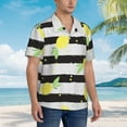 thumbnail image 5 of Balery Lemon Print Men's Hawaiian Shirts Short Sleeve Beach Shirt Relaxed Fit Vacation Button Down Shirts-Large, 5 of 9