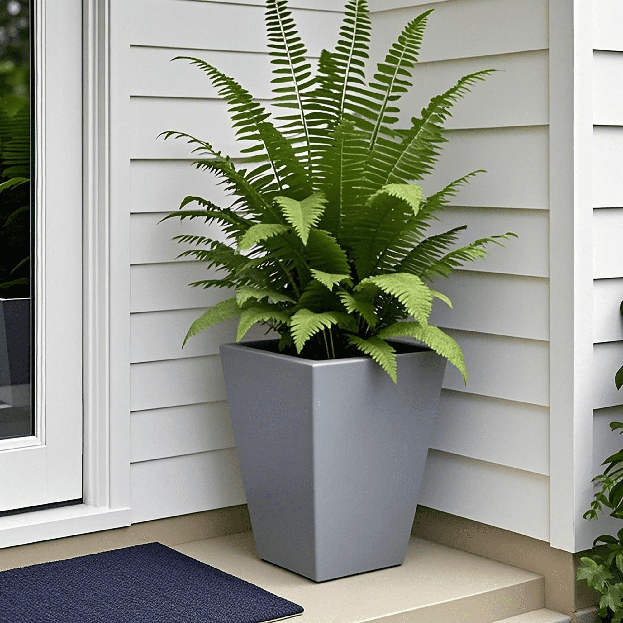 MAYEERTY 18*16*16" Gray Modern Metal Cone Planter with Drainage Hole for Outdoor Gardening, Patio & Balcony