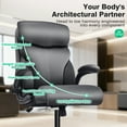 thumbnail image 3 of Dhole Executive Ergonomic Office Chair - High Back Mesh Desk Chair with Lumbar Support, 4D Armrests, Tilt Function & Breathable Mesh for Home Office (Gray), 3 of 10