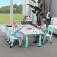 thumbnail image 6 of Arlopu Kids Table and 4 Chairs Set, 5 Pieces Toddler Play Arts & Crafts Activity Table with Chairs, Height Adjustable, 6 of 9