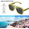 thumbnail image 5 of FEISEDY Vintage Aviator Sunglasses Double Bridge Women Men Large Square Thick Frame Trendy Eyewear UV400 B2846, 5 of 14