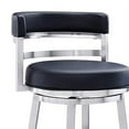 thumbnail image 5 of Madrid 26" Counter Height Swivel Black Faux Leather and Brushed Stainless Steel Bar Stool, 5 of 10