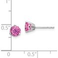 thumbnail image 4 of 14K White Gold Round Created Pink Sapphire Earrings (Width 5.4) (Length 5.4) - Jbsp, 4 of 5